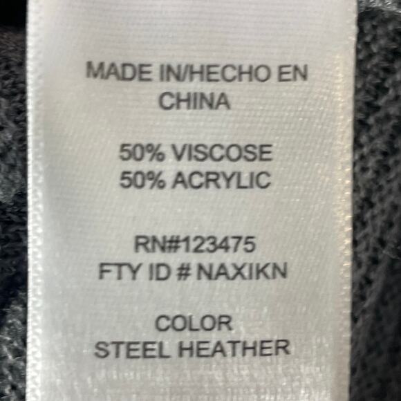 Adrienne Vittadini Steel Heather Gray Cowl Neck Tunic LS Sweater Oversized XXL - Picture 10 of 16